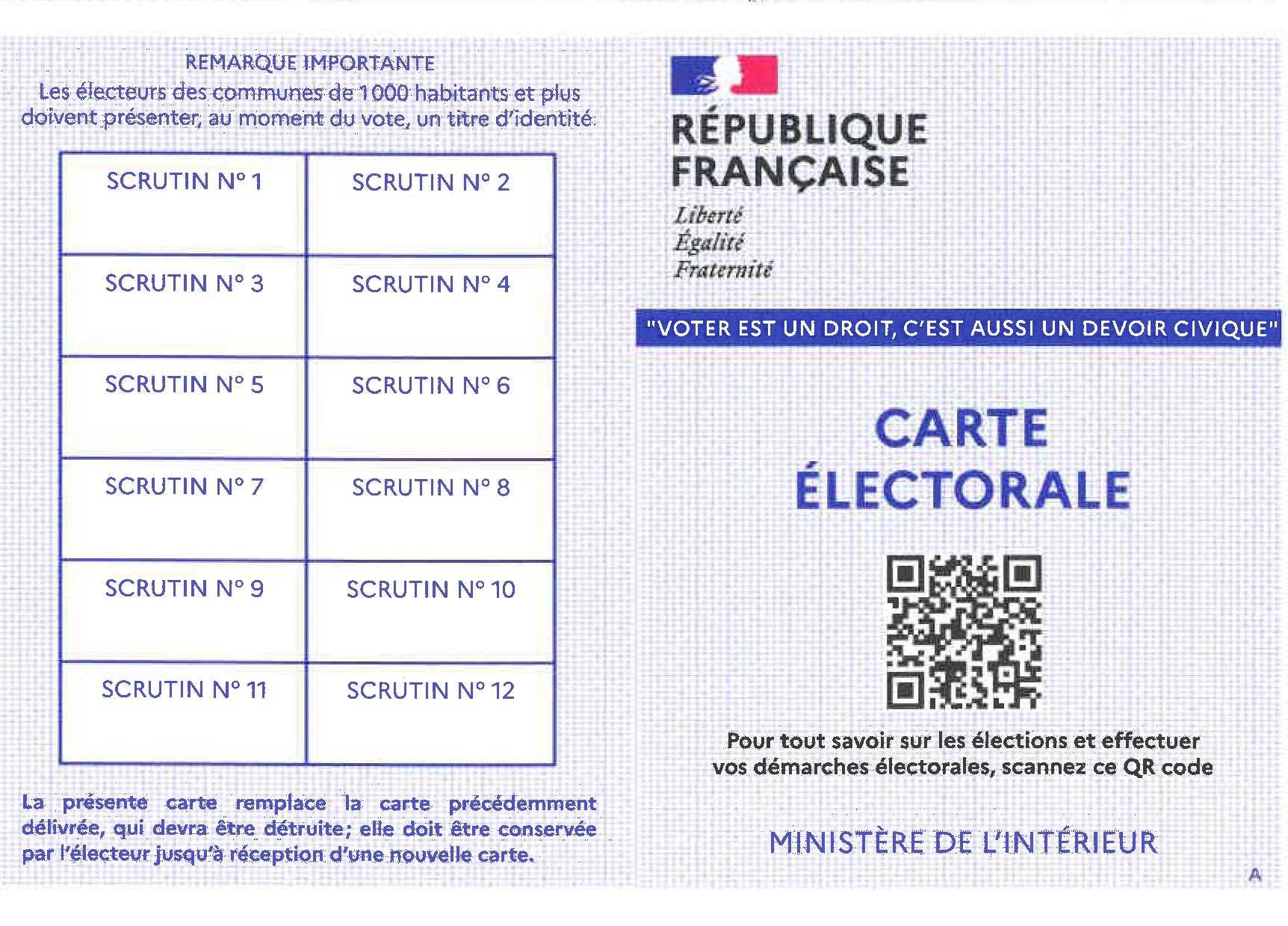 Nouvelle carte d'électeur | Ville de Courdimanche